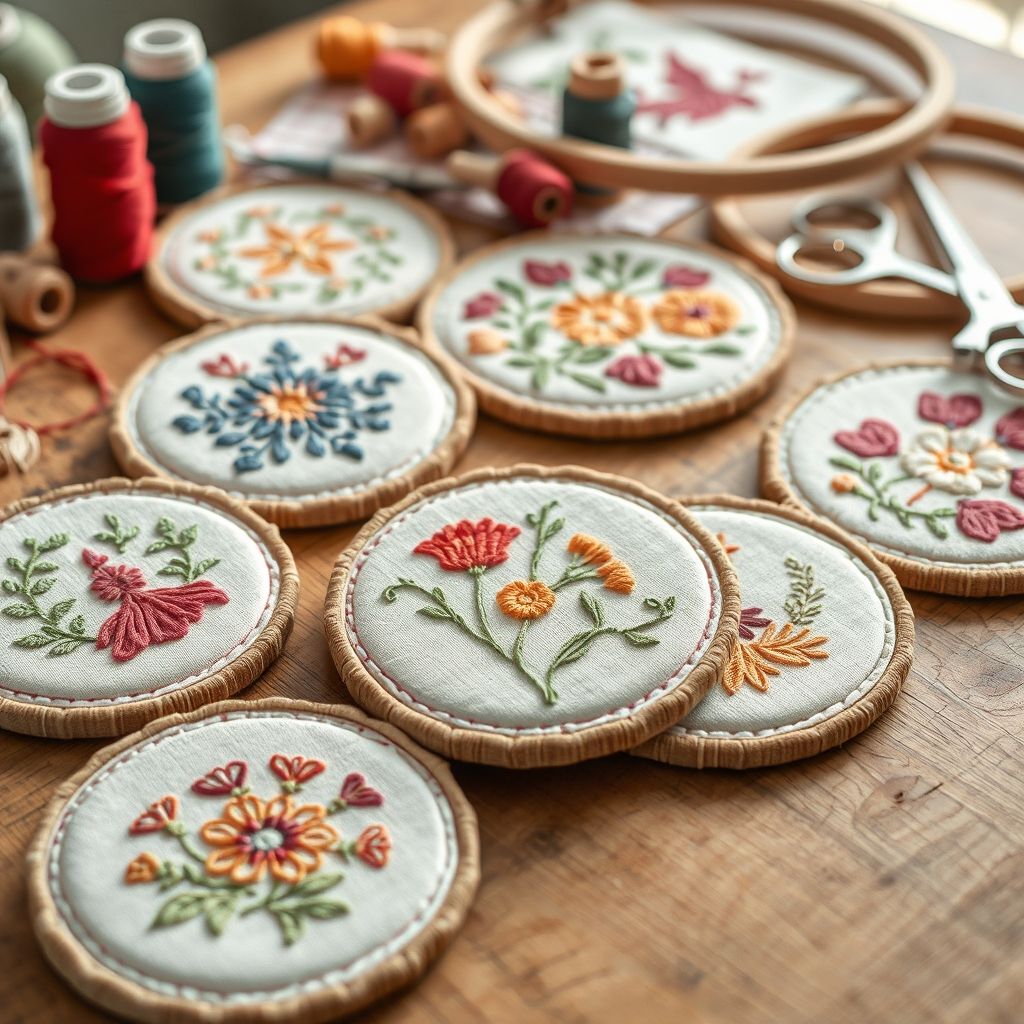 Embroidered Coasters as Thoughtful Gifts