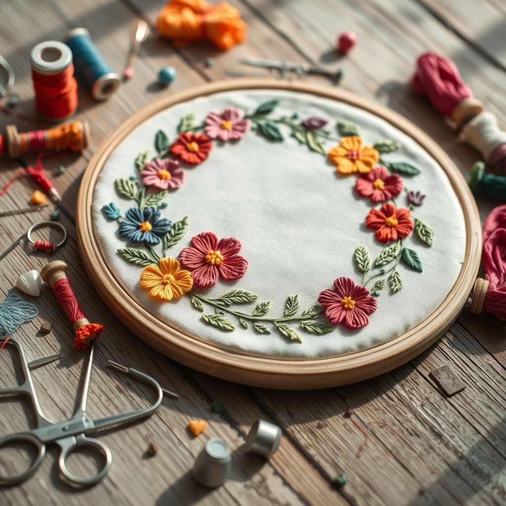 Essential Embroidery Techniques for Wreath Creation