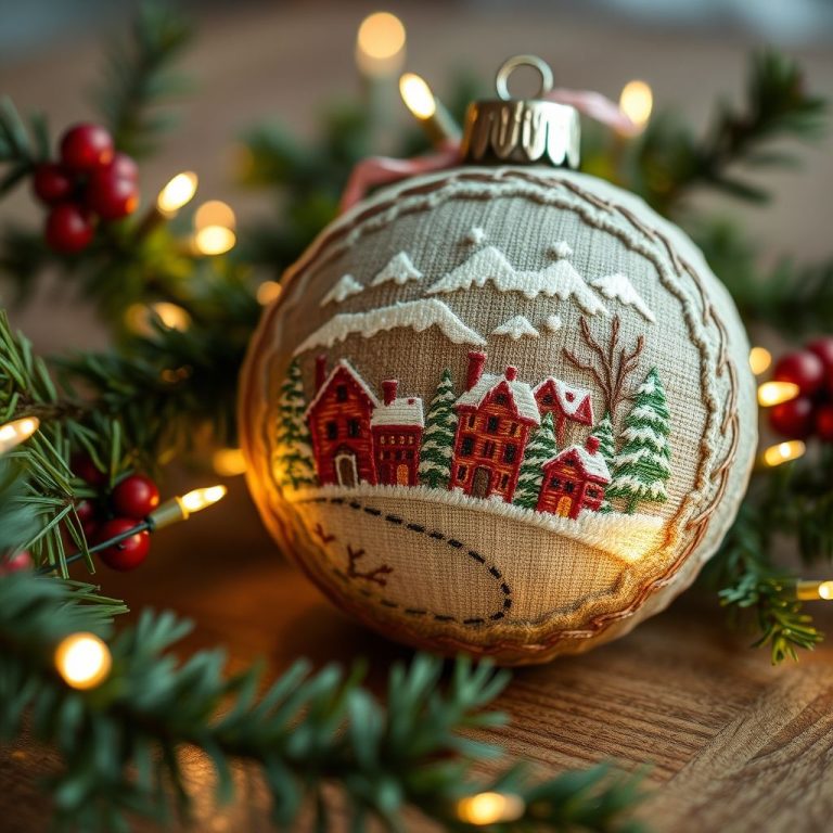 Stitching Christmas Cheer: Hand-Embroidered Ornament Magic