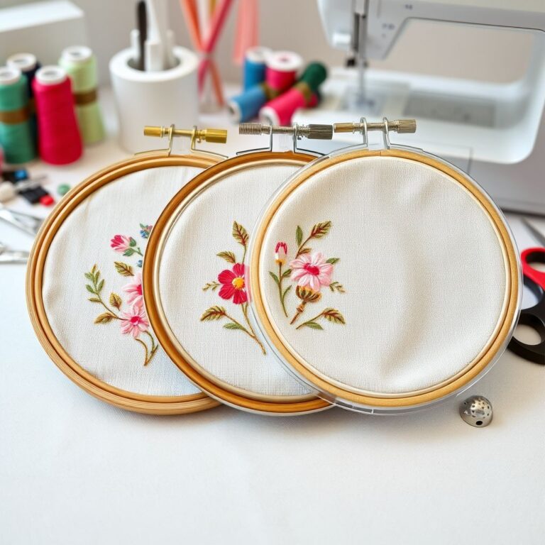 Embroidery Hoop Face-Off: Wood, Plastic, and Flexi