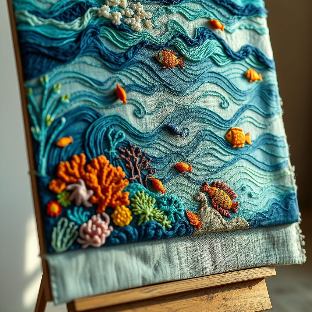 Capturing the Essence of the Deep Blue in Stitches