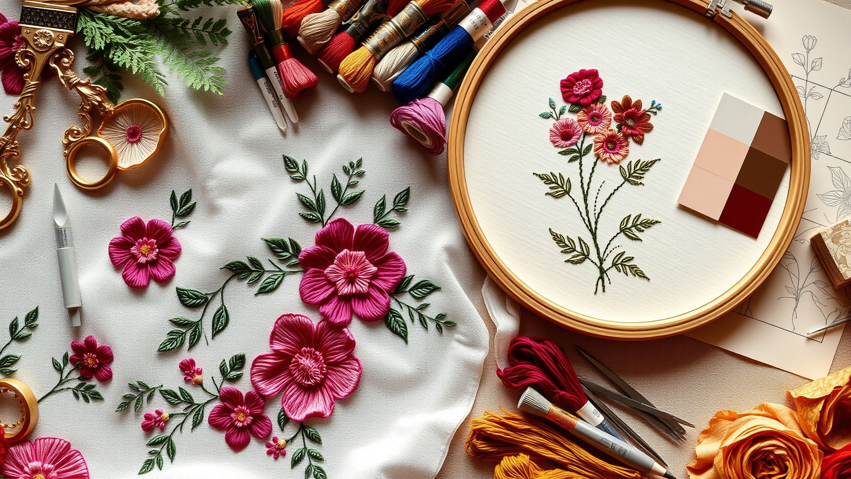 Choosing the Right Tools and Equipment for Floral Embroidery