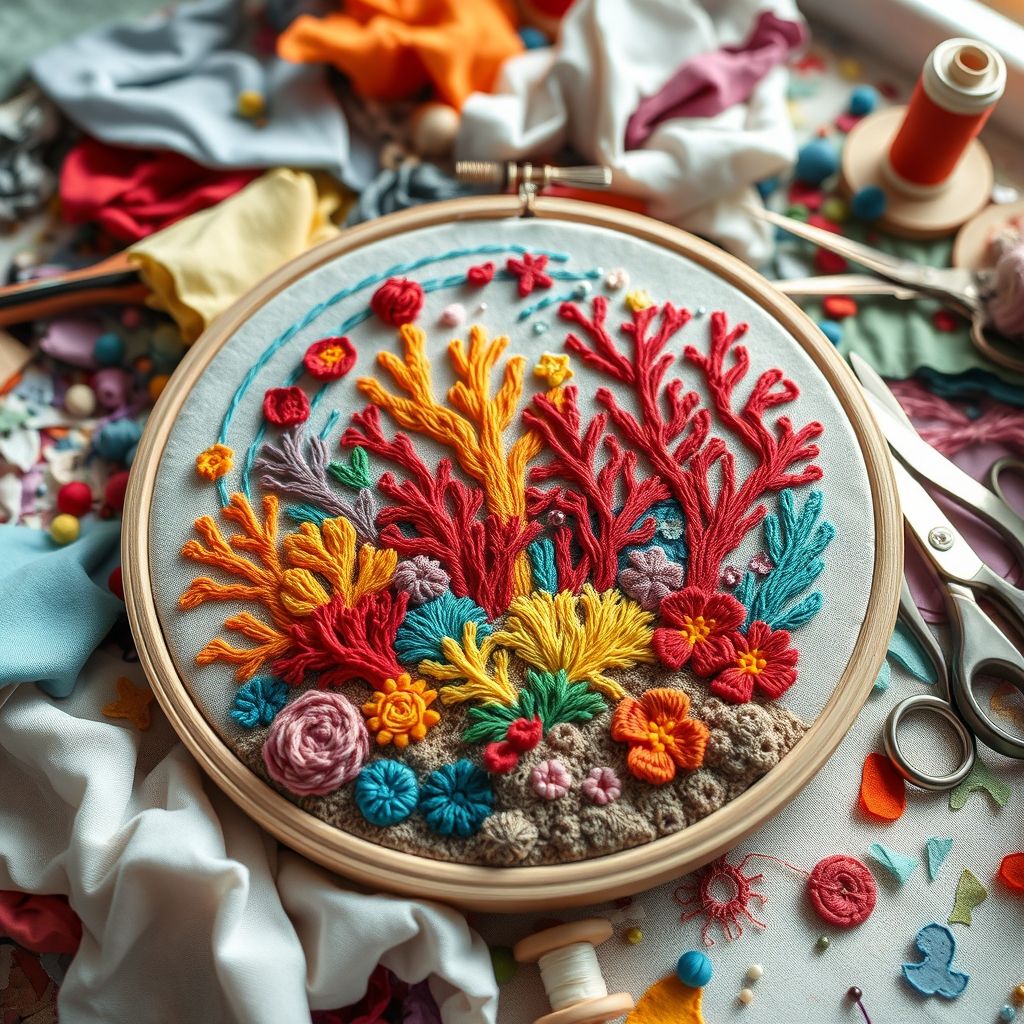 Embroidered Coral Reefs: A Symbol of Hope and Resilience