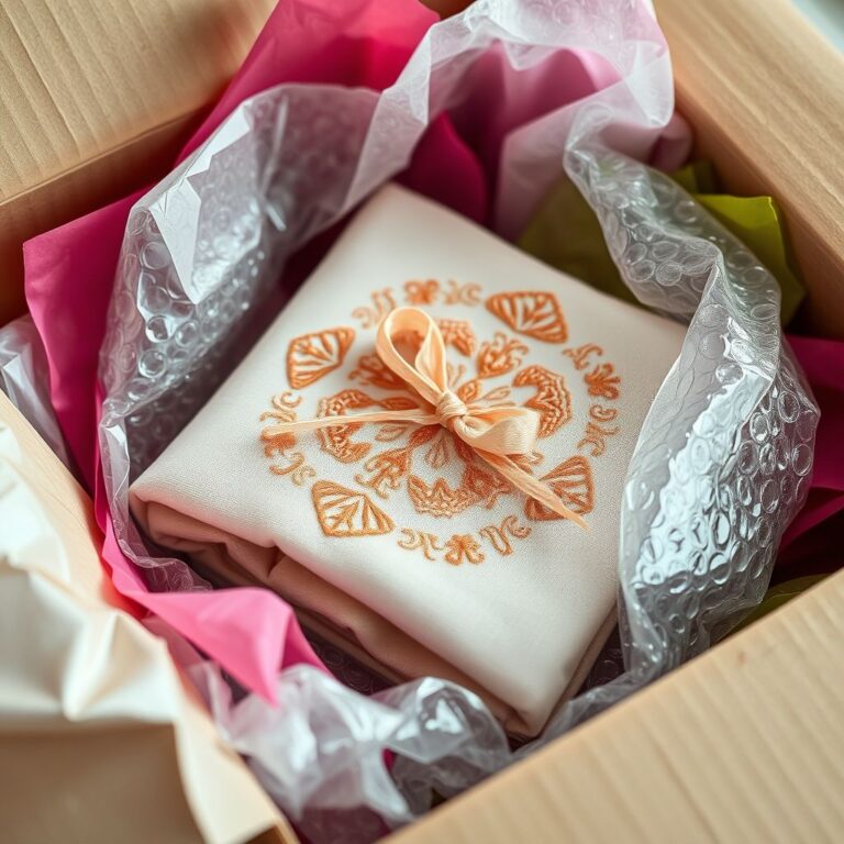 Shipping Success: Expertly Packaging Embroidered Items for Safe Delivery