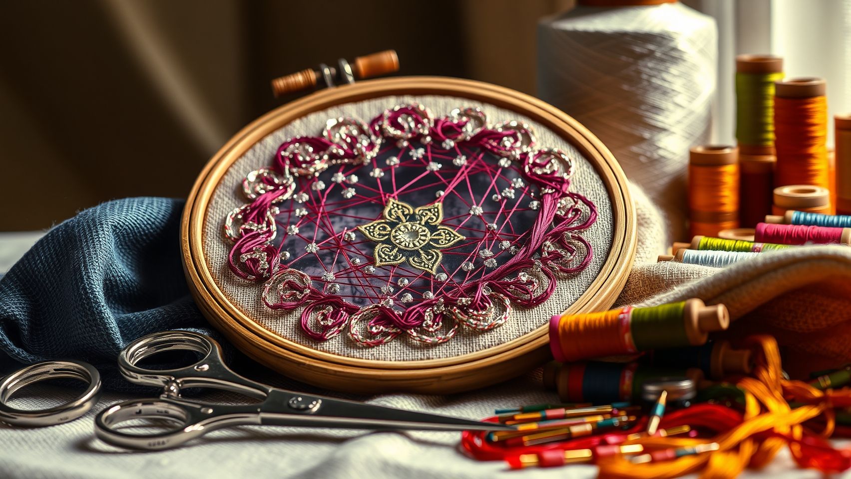 Tools, Equipment, and Techniques for Working with Metallic and Rayon Threads
