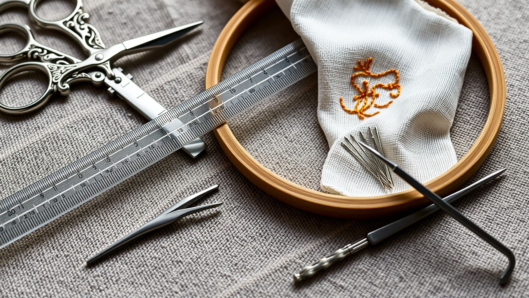 Precise Tools and Techniques for Maintaining Grain Alignment During Embroidery