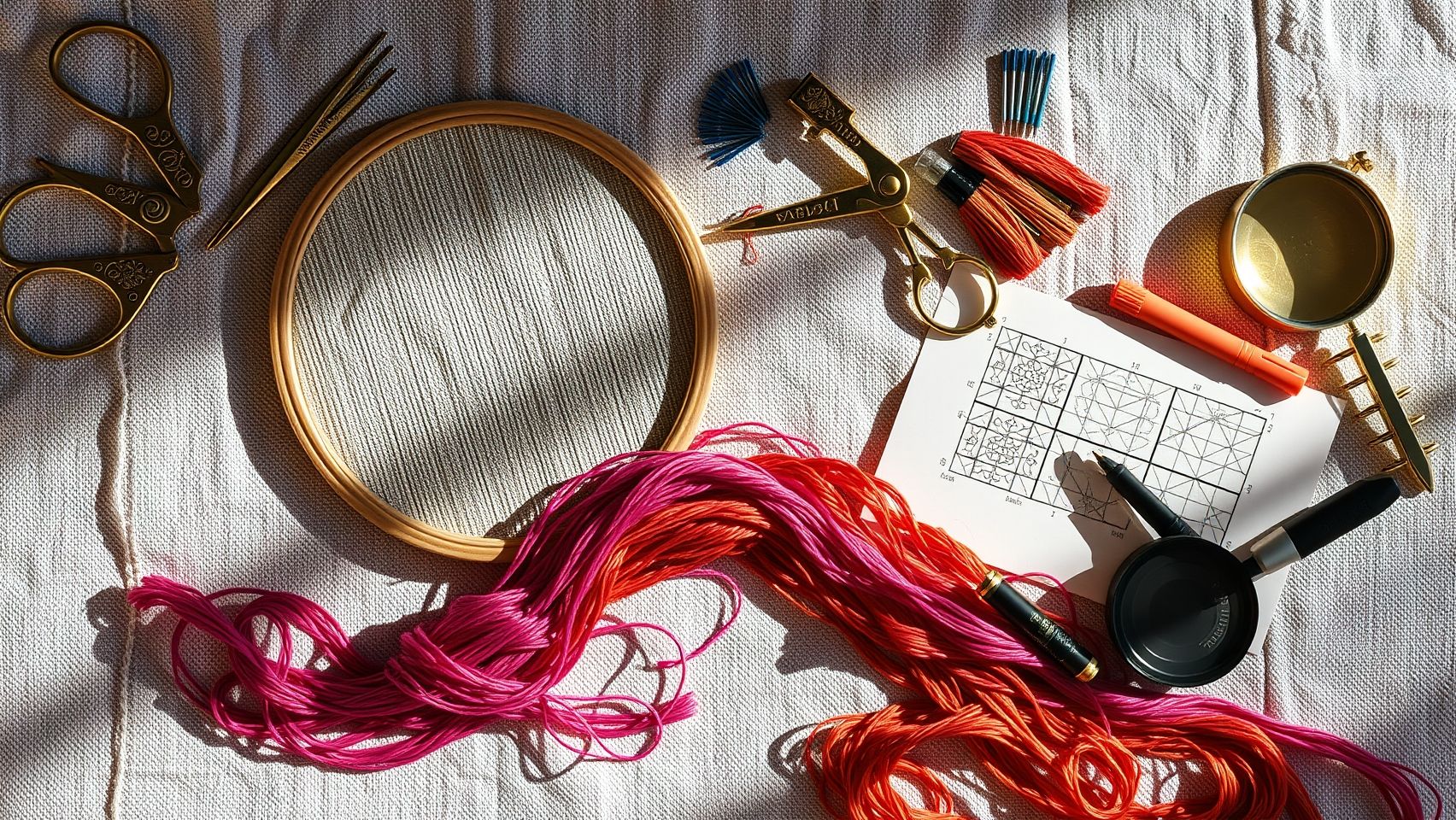 Tools & equipment to achieve perfect symmetry in embroidery